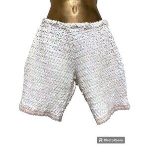 Vintage Sequin Lace Stretch Tap Pants Dance Shorts L Wedding Theater Costume